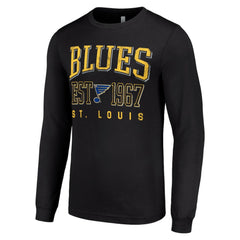 NHL Black St. Louis Blues Starter Retro Graphic Long Sleeve Crew T-Shirt