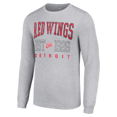 NHL Heather Gray Detroit Red Wings Starter Retro Graphic Long Sleeve Crew T-Shirt