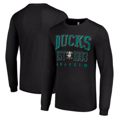 NHL Black Anaheim Ducks Starter Retro Graphic Long Sleeve Crew T-Shirt