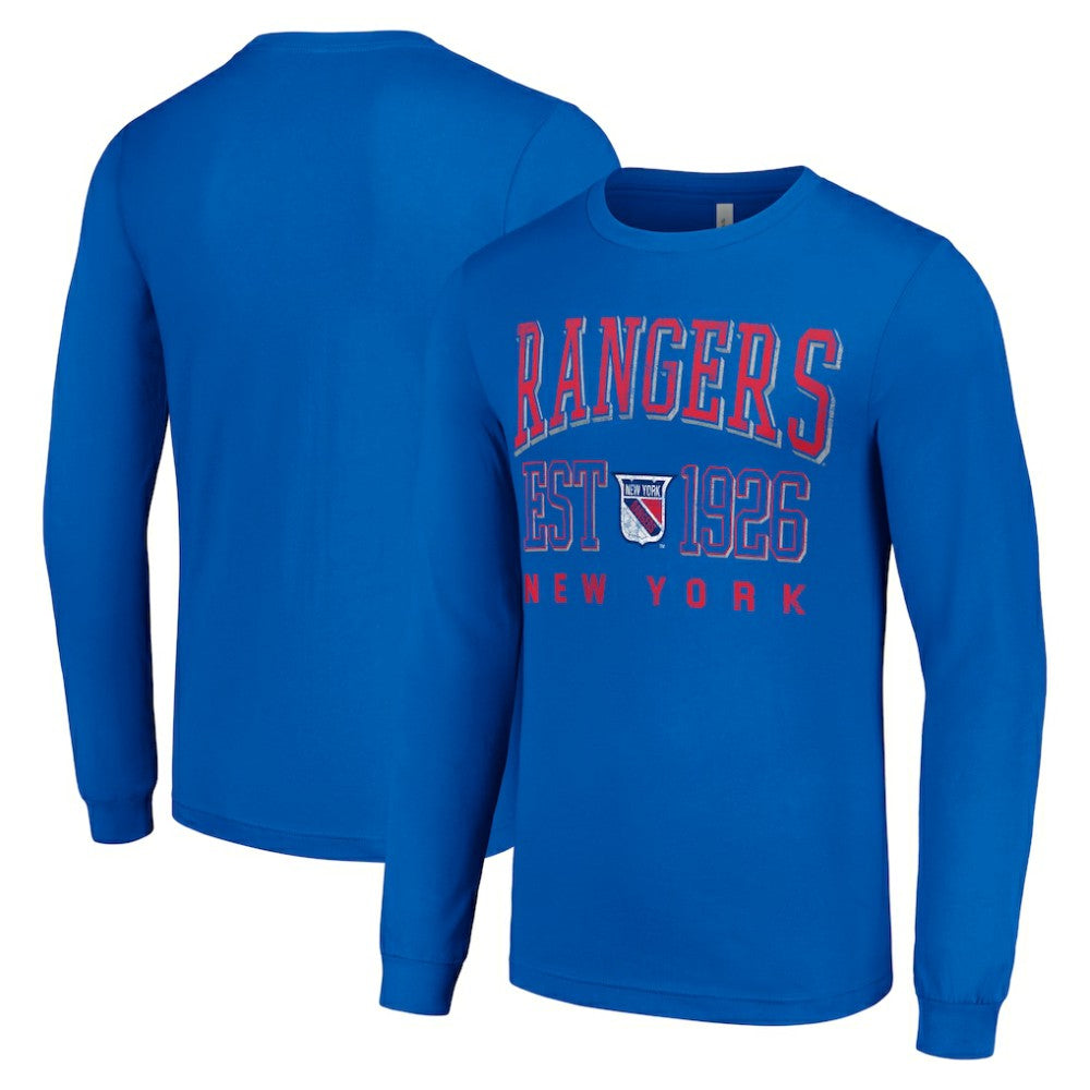 NHL Royal New York Rangers Starter Retro Graphic Long Sleeve Crew T-Shirt