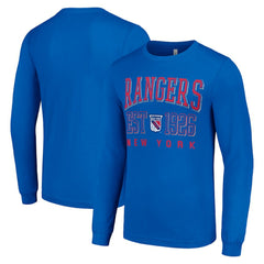 NHL Royal New York Rangers Starter Retro Graphic Long Sleeve Crew T-Shirt