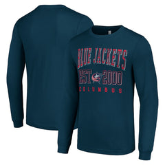 NHL Navy Columbus Blue Jackets Starter Logo Graphic Long Sleeve T-Shirt