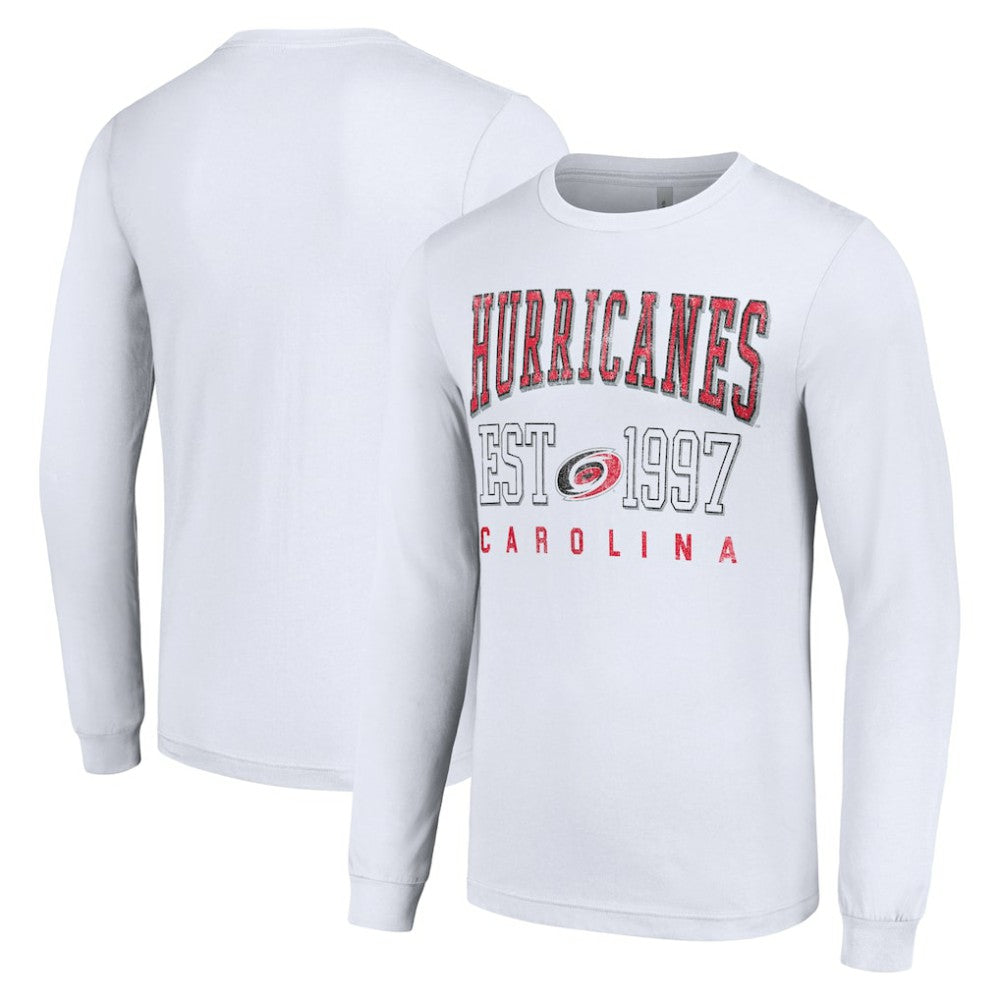 NHL White Carolina Hurricanes Starter Logo Graphic Long Sleeve T-Shirt