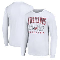 NHL White Carolina Hurricanes Starter Logo Graphic Long Sleeve T-Shirt