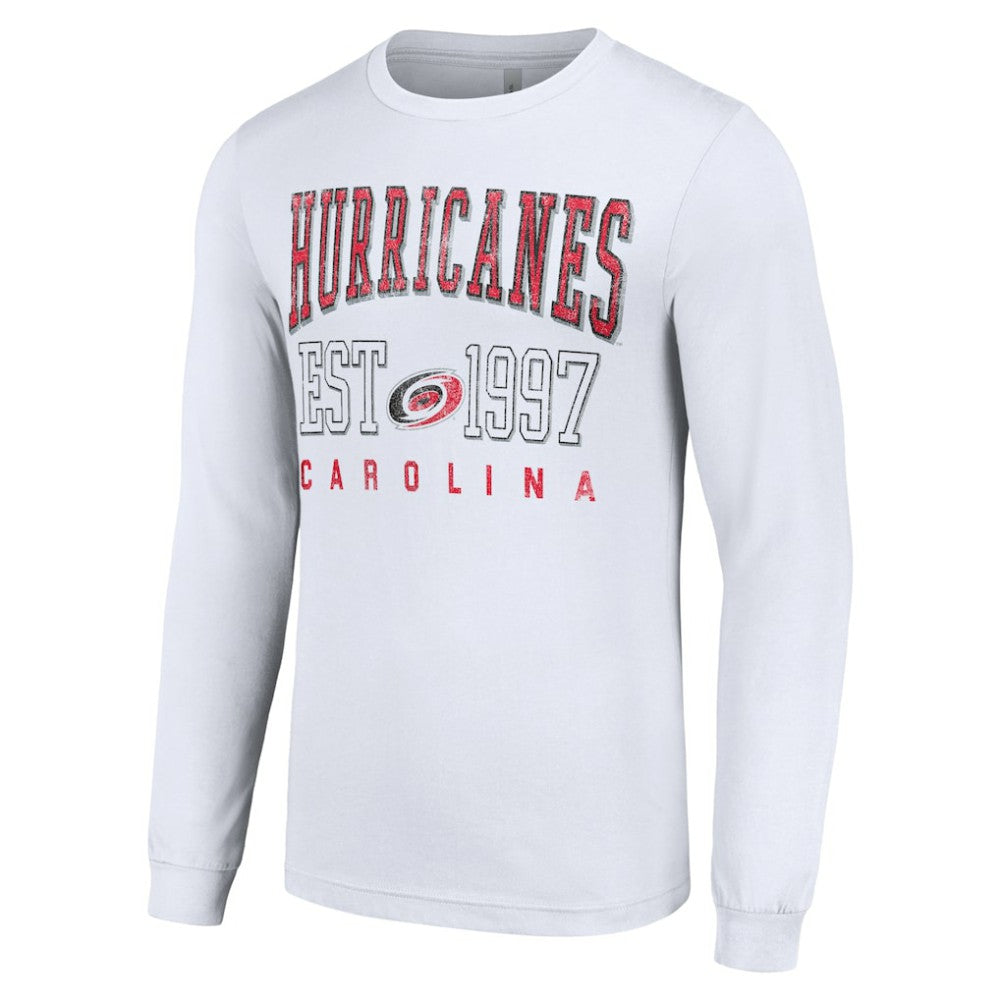 NHL White Carolina Hurricanes Starter Logo Graphic Long Sleeve T-Shirt