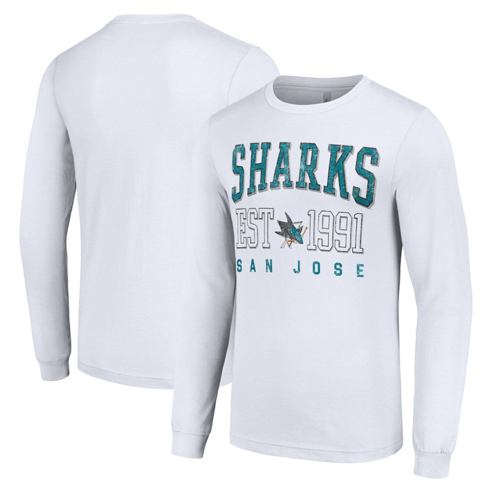 NHL White San Jose Sharks Starter Logo Graphic Long Sleeve T-Shirt