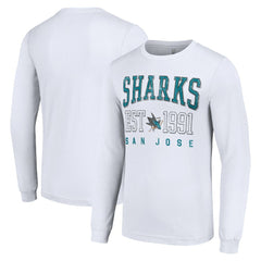 NHL White San Jose Sharks Starter Logo Graphic Long Sleeve T-Shirt