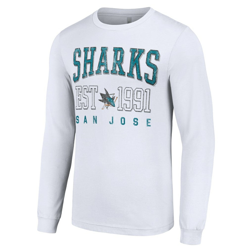 NHL White San Jose Sharks Starter Logo Graphic Long Sleeve T-Shirt