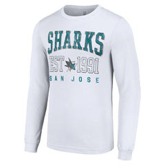 NHL White San Jose Sharks Starter Logo Graphic Long Sleeve T-Shirt