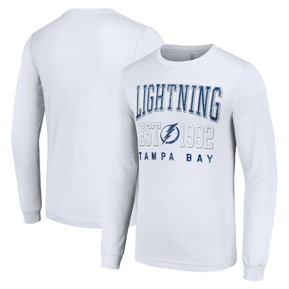 NHL White Tampa Bay Lightning Starter Logo Graphic Long Sleeve T-Shirt