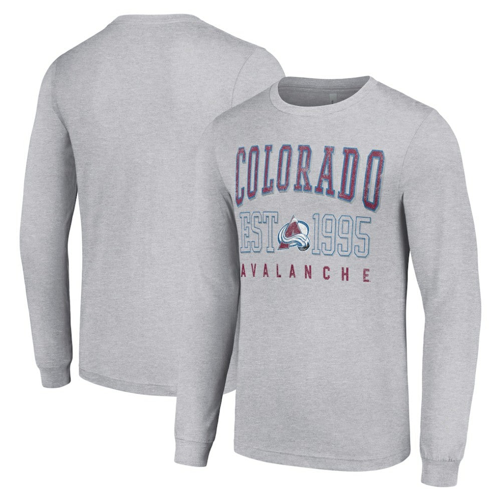 NHL Heather Gray Colorado Avalanche Starter Logo Graphic Long Sleeve T-Shirt