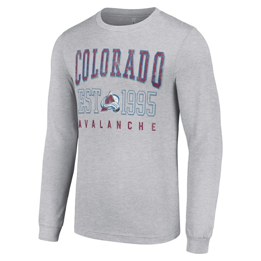 NHL Heather Gray Colorado Avalanche Starter Logo Graphic Long Sleeve T-Shirt