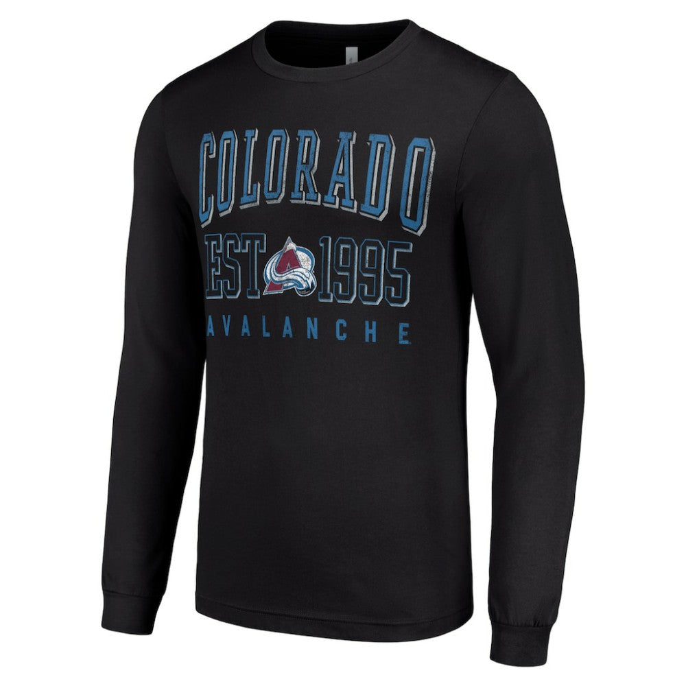NHL Black Colorado Avalanche Starter Logo Graphic Long Sleeve T-Shirt