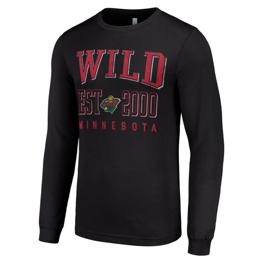 NHL Black Minnesota Wild Starter Logo Graphic Long Sleeve T-Shirt