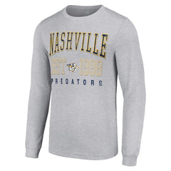 NHL Heather Gray Nashville Predators Starter Logo Graphic Long Sleeve T-Shirt