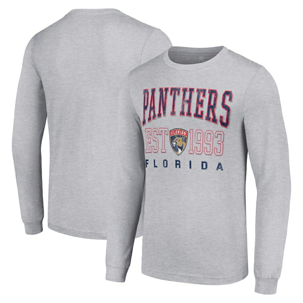 NHL Heather Gray Florida Panthers Starter Logo Graphic Long Sleeve T-Shirt