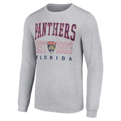 NHL Heather Gray Florida Panthers Starter Logo Graphic Long Sleeve T-Shirt