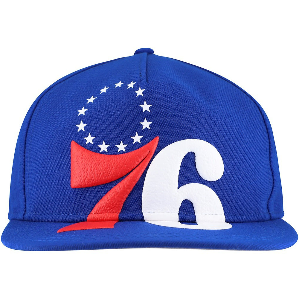 NBA Philadelphia 76ers Oversized Puff Print Logo Golfer Snapback Hat