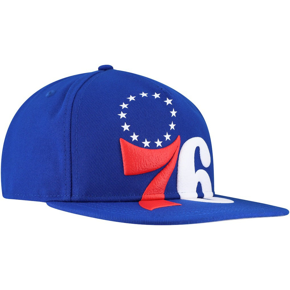 NBA Philadelphia 76ers Oversized Puff Print Logo Golfer Snapback Hat