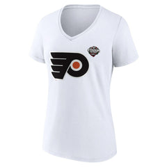 NHL White Philadelphia Flyers Fanatics Women's 2024 NHL Stadium Series Logo V-Neck T-shirt