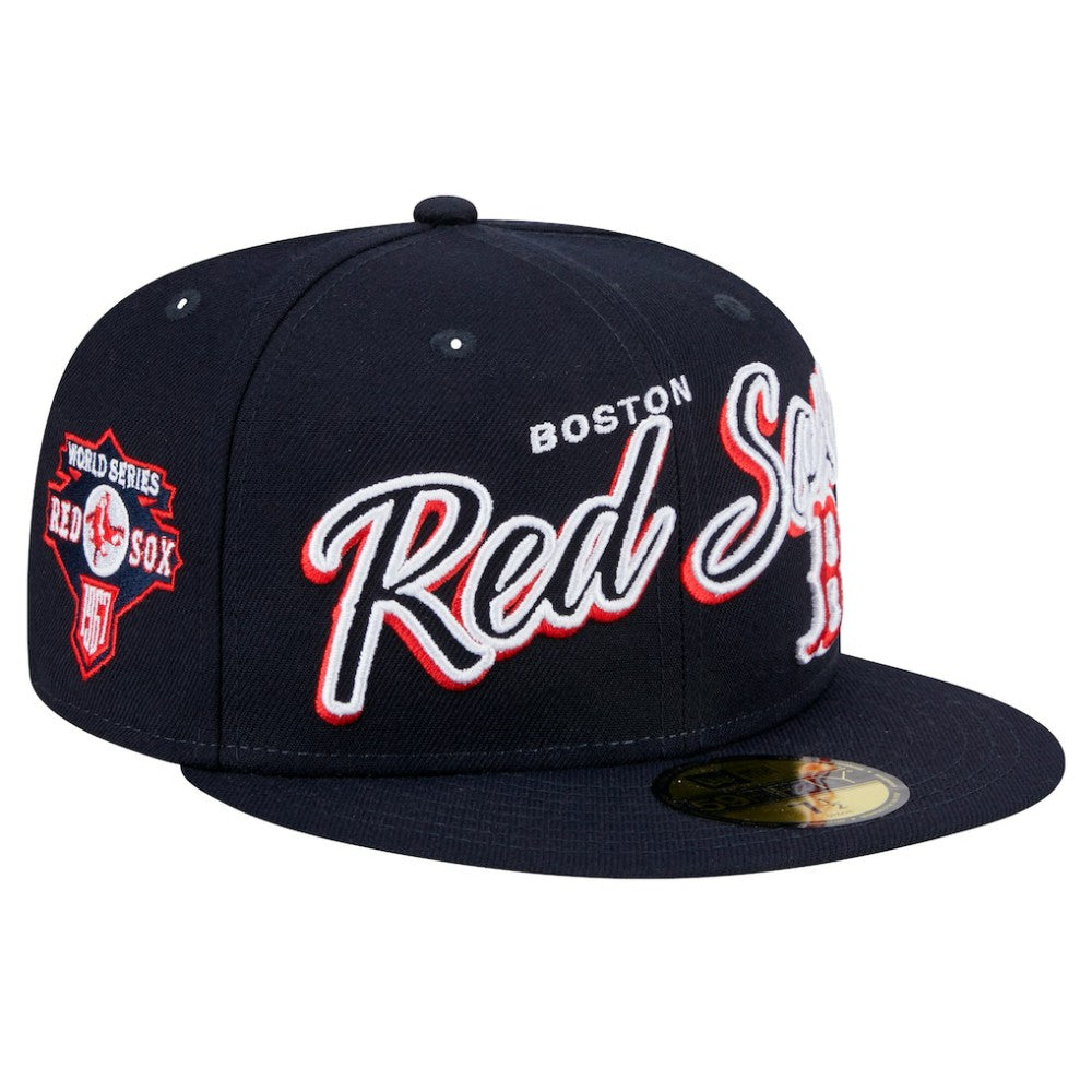 MLB Boston Red Sox New Era Script Sided 59FIFTY Fitted Hat