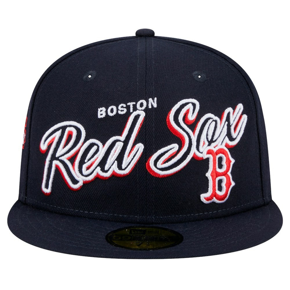 MLB Boston Red Sox New Era Script Sided 59FIFTY Fitted Hat