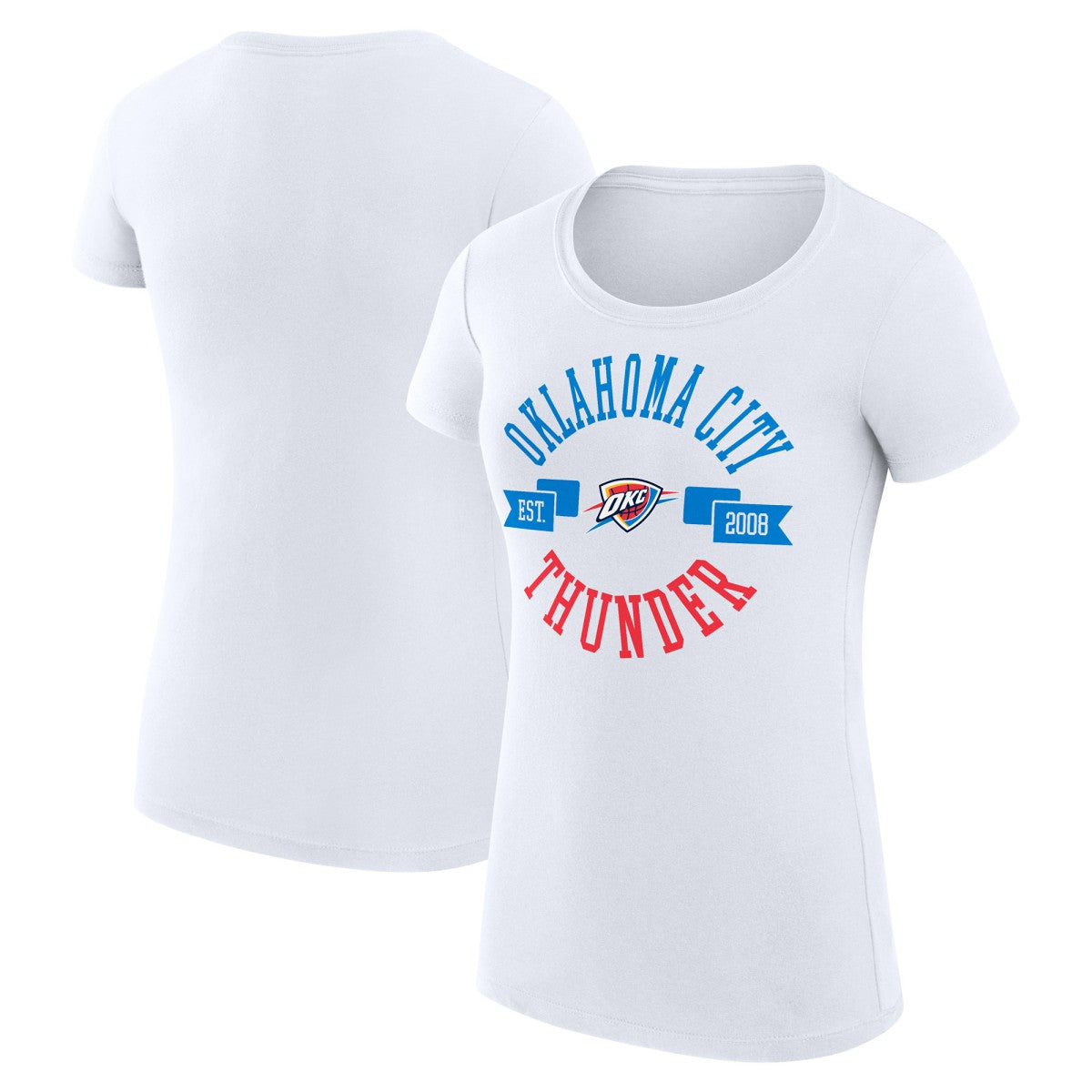 NBA Oklahoma City Thunder G-III 4Her by Carl Banks Women's Super-Slim Fit Lightweight Large City Logo T-Shirt
