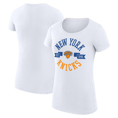 NBA New York Knicks G-III 4Her by Carl Banks Women's Super-Slim Fit Lightweight Large City Logo T-Shirt