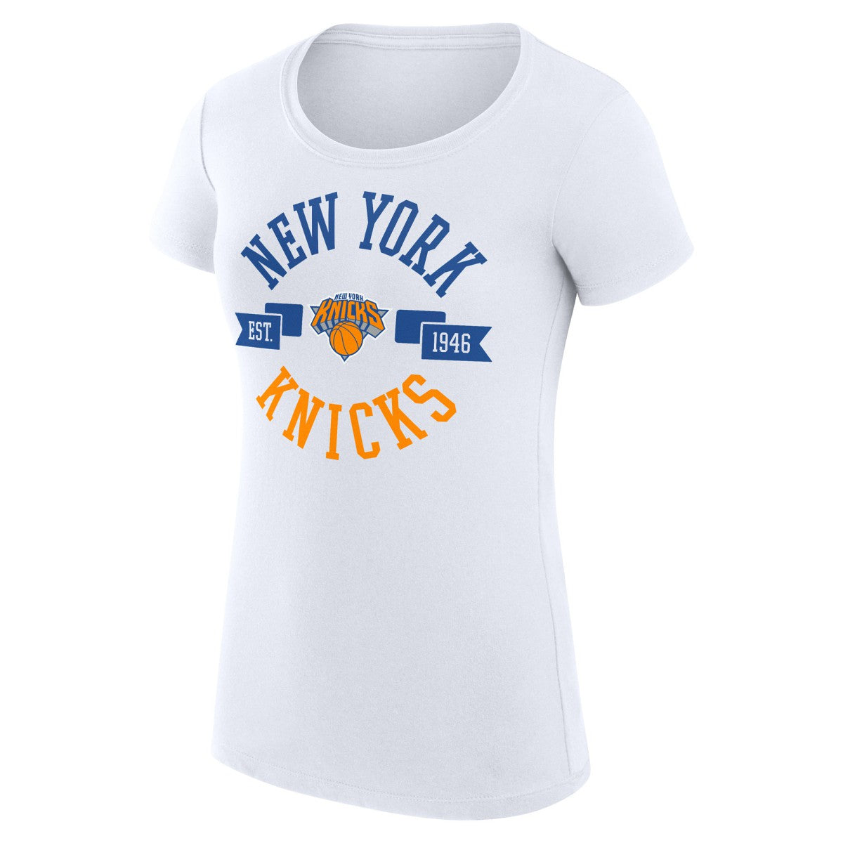 NBA New York Knicks G-III 4Her by Carl Banks Women's Super-Slim Fit Lightweight Large City Logo T-Shirt