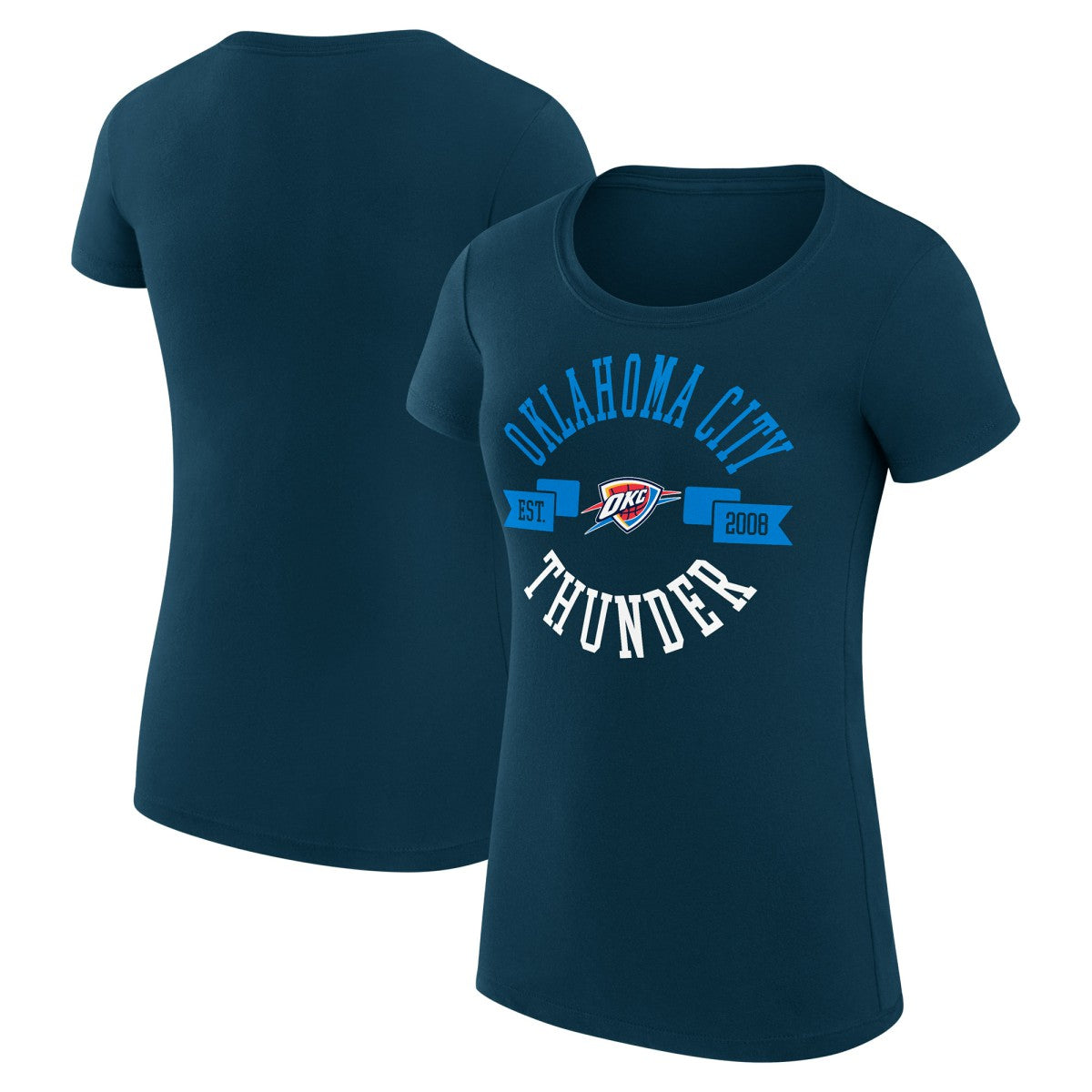 NBA Oklahoma City Thunder G-III 4Her by Carl Banks Women's Super-Slim Fit Lightweight Large City Logo T-Shirt