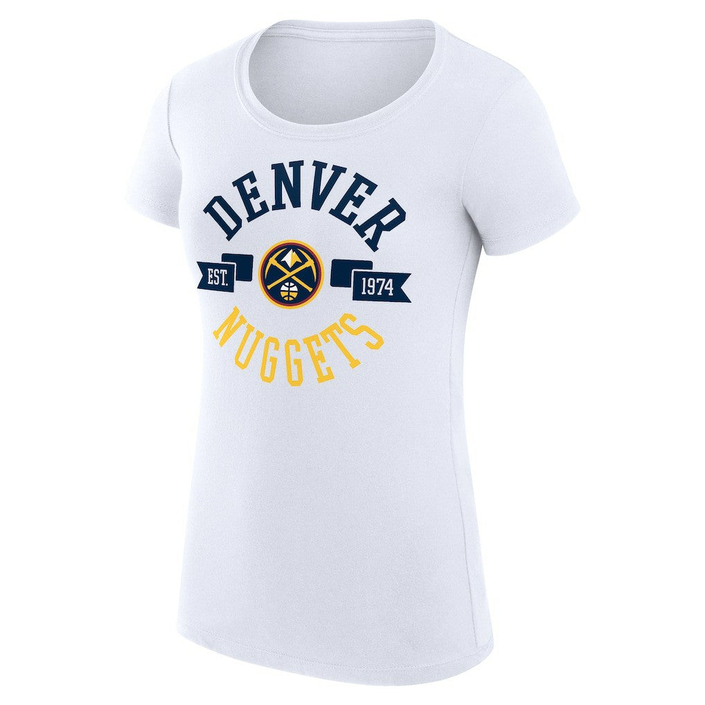 NBA Denver Nuggets G-III 4Her by Carl Banks Women's Super-Slim Fit Lightweight Large City Logo T-Shirt sale
