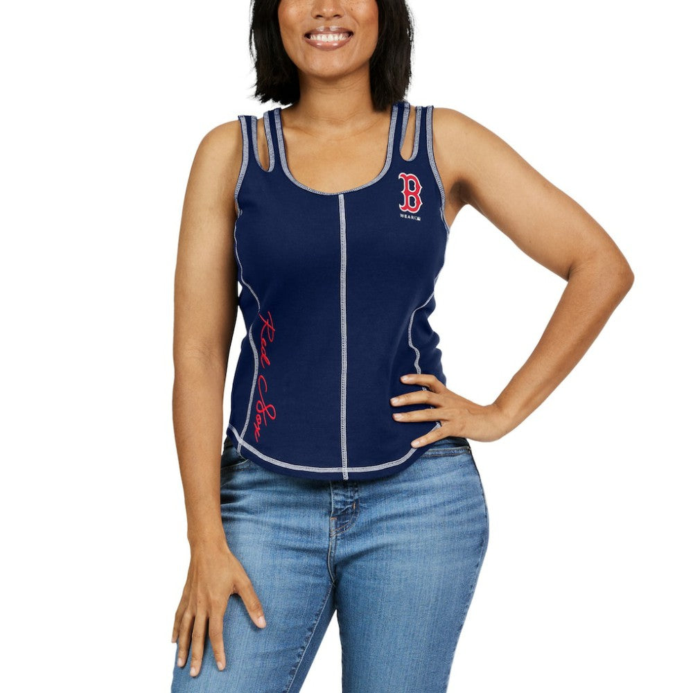 MLB Boston Red Sox WEAR by Erin Andrews Women's Contrast Stitch Tank Top