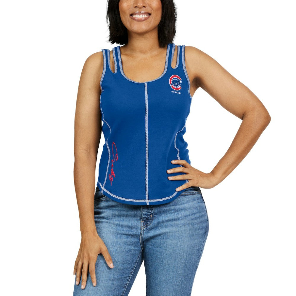MLB Chicago Cubs WEAR by Erin Andrews Women's Contrast Stitch Tank Top