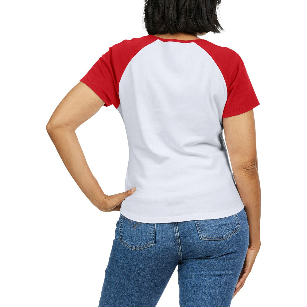 MLB Los Angeles Angels WEAR by Erin Andrews Women's Fitted Henley Raglan T-Shirt