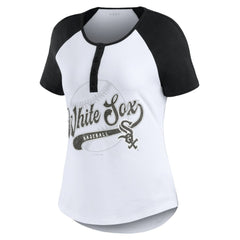 MLB Chicago White Sox WEAR by Erin Andrews Women's Fitted Henley Raglan T-Shirt