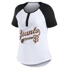 MLB San Francisco Giants WEAR by Erin Andrews Women's Fitted Henley Raglan T-Shirt