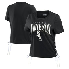 MLB Chicago White Sox WEAR by Erin Andrews Women's Side Lace-Up Cropped T-Shirt