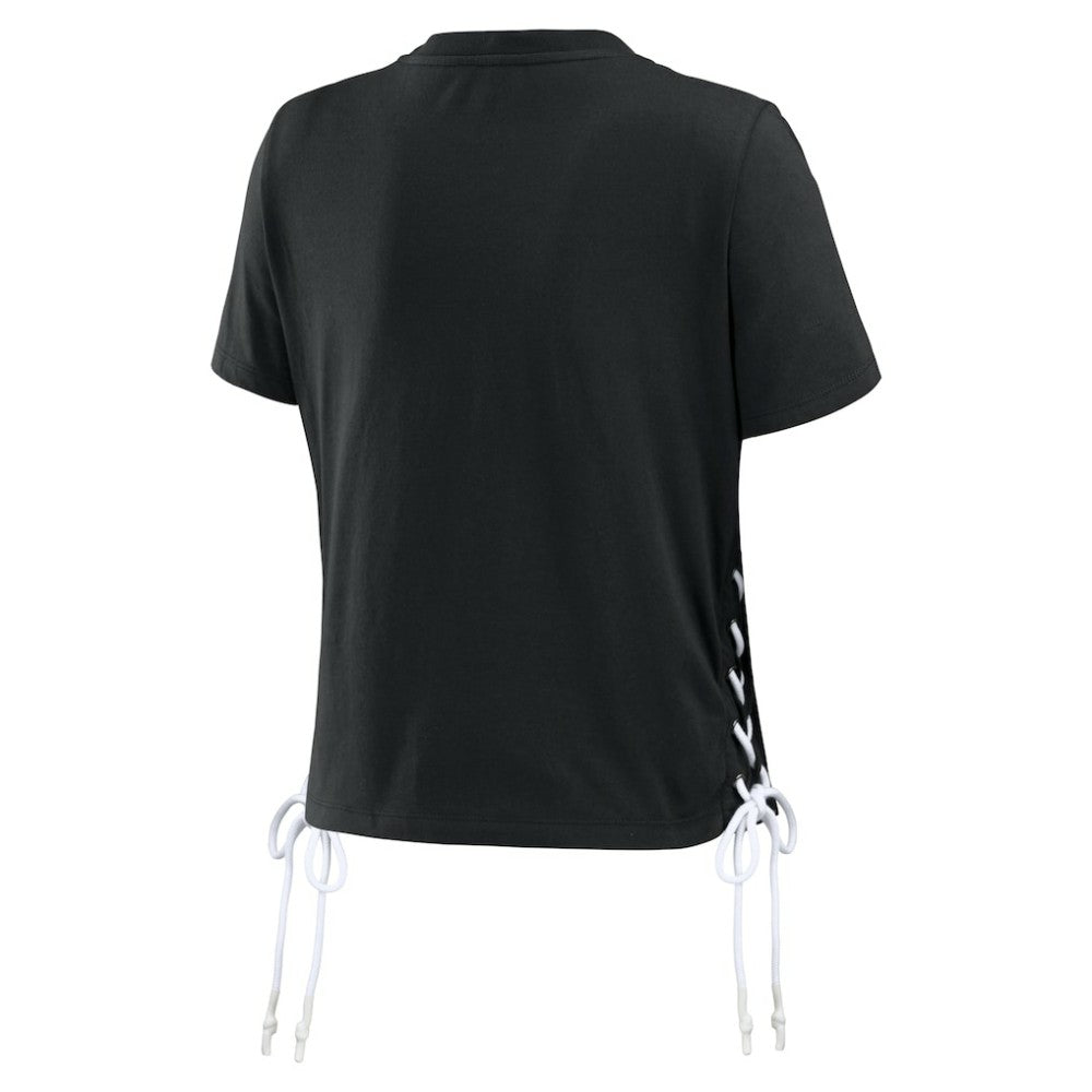 MLB San Francisco Giants WEAR by Erin Andrews Women's Side Lace-Up Cropped T-Shirt