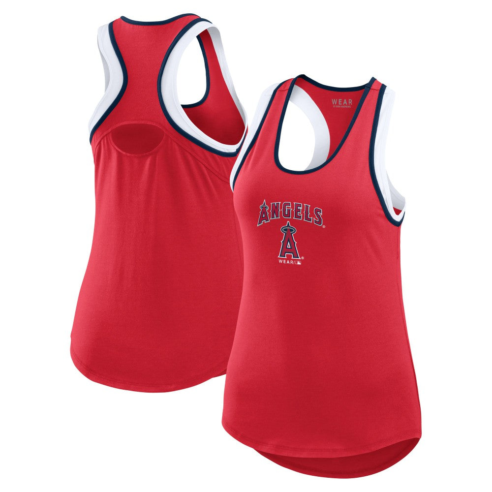 MLB Los Angeles Angels WEAR by Erin Andrews Women's Colorblock Racerback Tank Top
