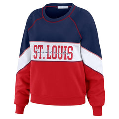 MLB St. Louis Cardinals WEAR by Erin Andrews Women's Color Block Crew Neck Pullover Sweatshirt