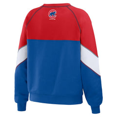 MLB Chicago Cubs WEAR by Erin Andrews Women's Color Block Crew Neck Pullover Sweatshirt