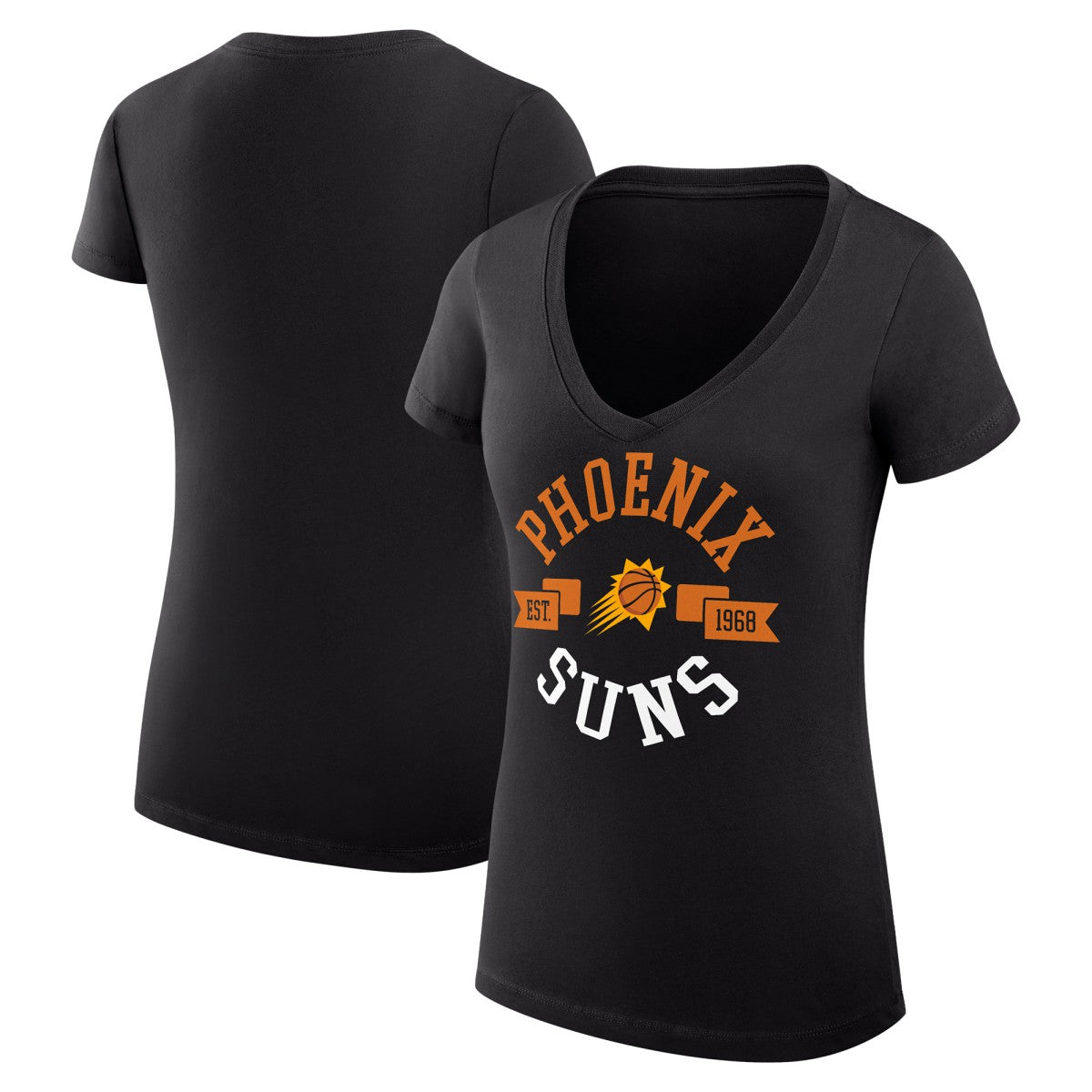 NBA Phoenix Suns G-III 4Her by Carl Banks Women's Super-Slim Fit Lightweight Large City Logo V-Neck T-Shirt