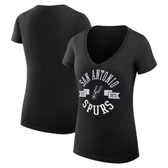 NBA San Antonio Spurs G-III 4Her by Carl Banks Women's Super-Slim Fit Lightweight Large City Logo V-Neck T-Shirt