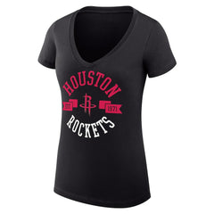 NBA Houston Rockets G-III 4Her by Carl Banks Women's Super-Slim Fit Lightweight Large City Logo V-Neck T-Shirt