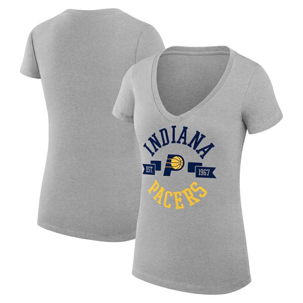 NBA Indiana Pacers G-III 4Her by Carl Banks Women's Super-Slim Fit Lightweight Large City Logo V-Neck T-Shirt