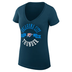 NBA Oklahoma City Thunder G-III 4Her by Carl Banks Women's Super-Slim Fit Lightweight Large City Logo V-Neck T-Shirt