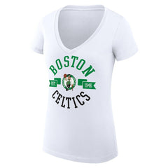 NBA Boston Celtics G-III 4Her by Carl Banks Women's Super-Slim Fit Lightweight Large City Logo V-Neck T-Shirt
