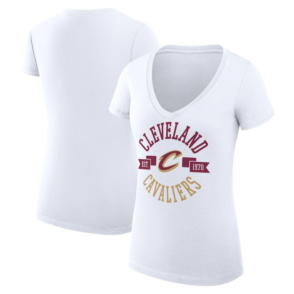 NBA Cleveland Cavaliers G-III 4Her by Carl Banks Women's Super-Slim Fit Lightweight Large City Logo V-Neck T-Shirt sale