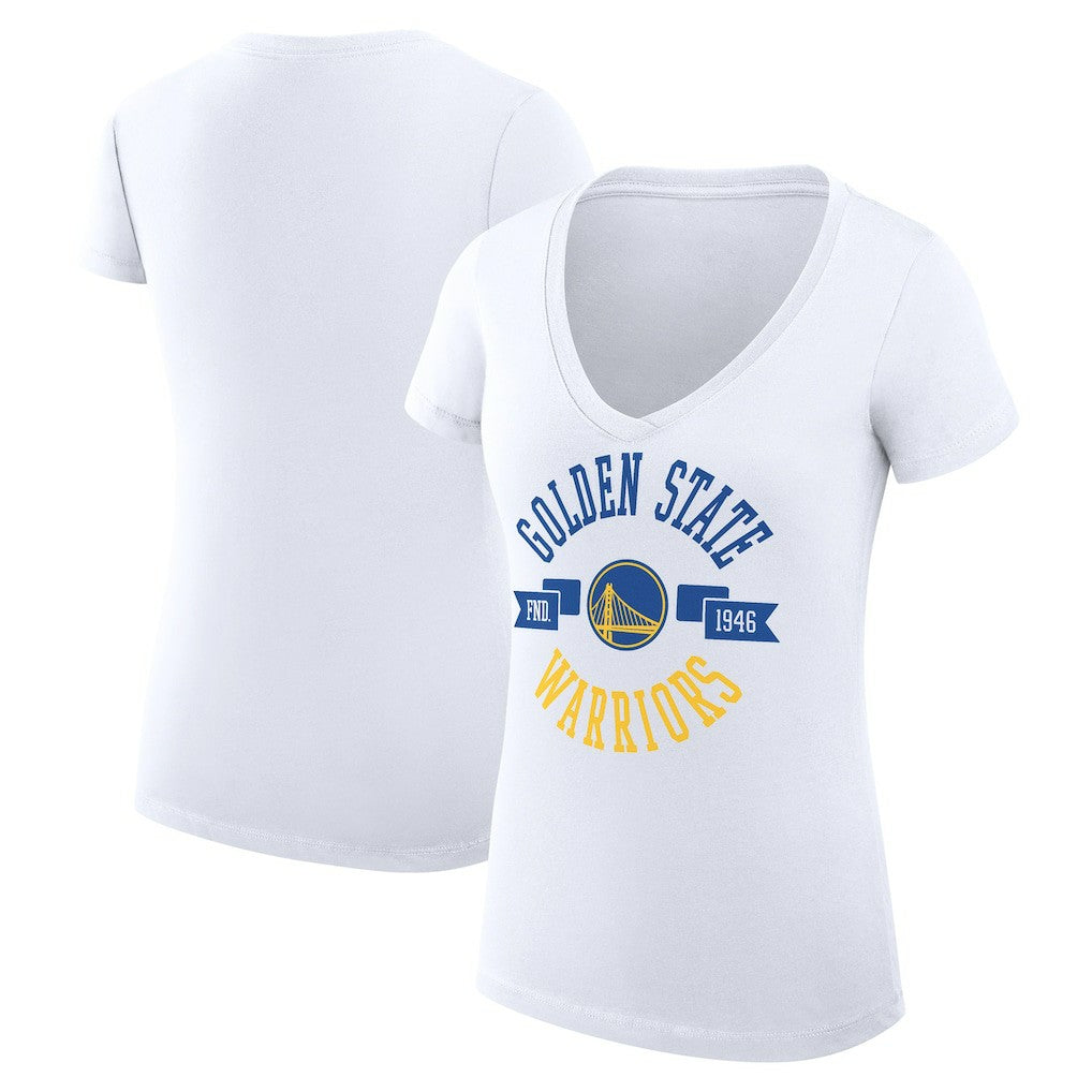 NBA Golden State Warriors G-III 4Her by Carl Banks Women's Super-Slim Fit Lightweight Large City Logo V-Neck T-Shirt sale