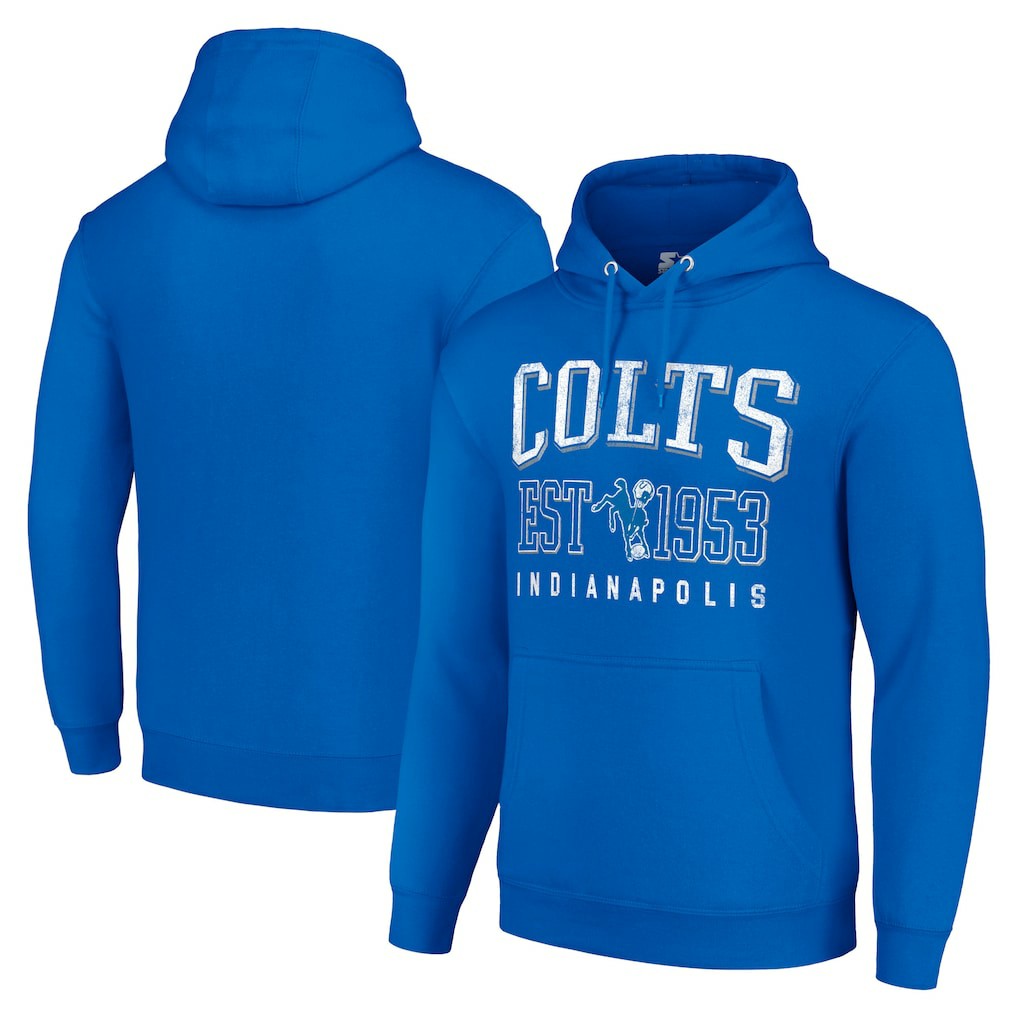 Starter Unisex Throwback Logo Pullover Hoodie - Indianapolis Colts